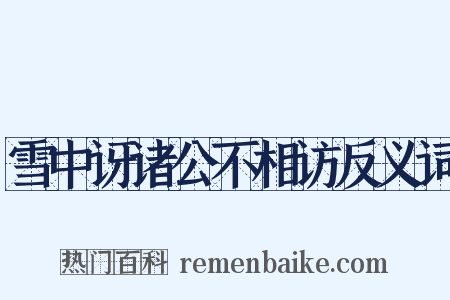 雪中讶诸公不相访反义词是什么意思的图片